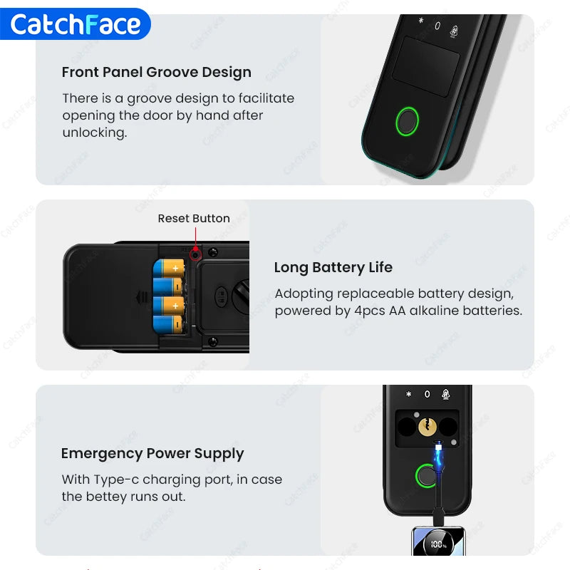 Fingerprint Waterproof Outdoor Garden Lock Remote Control TTLock App Code Keyless Smart Door Lock Electric Rim Lock and Gateway