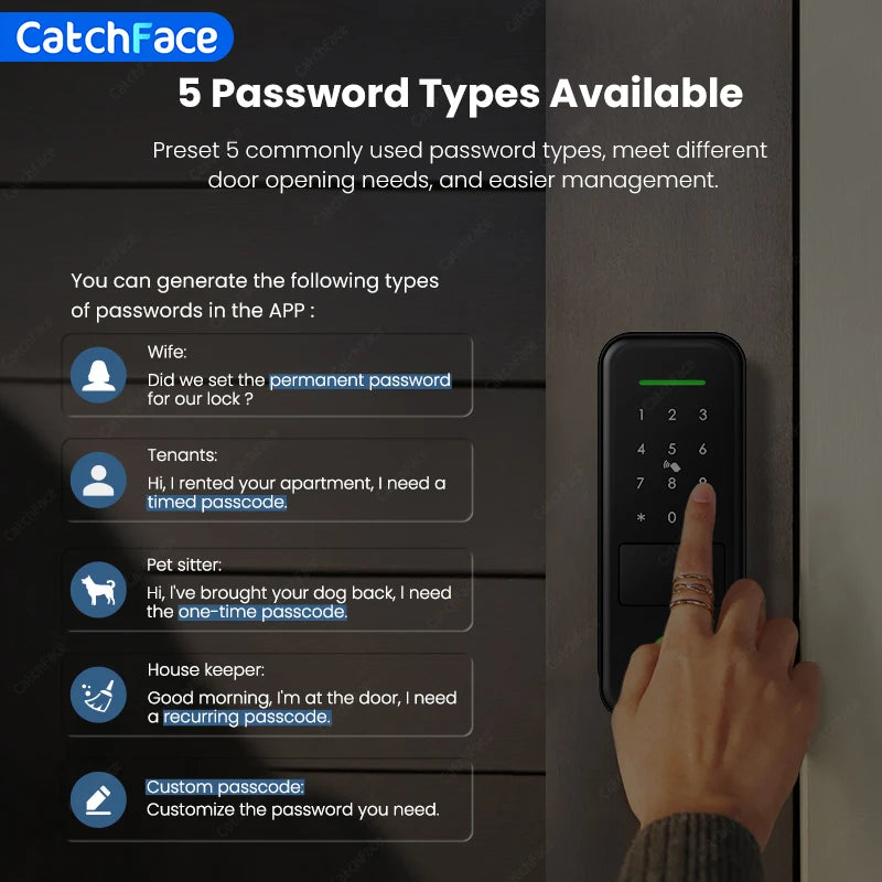 Fingerprint Waterproof Outdoor Garden Lock Remote Control TTLock App Code Keyless Smart Door Lock Electric Rim Lock and Gateway